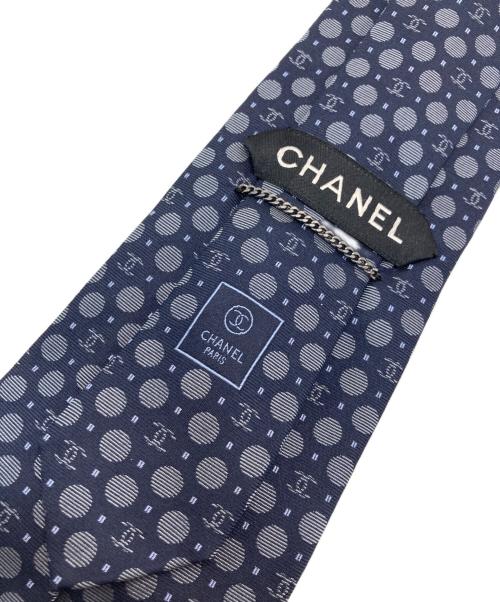 CHANEL（シャネル）CHANEL (シャネル) シルクネクタイ ネイビー サイズ:実寸参照の古着・服飾アイテム