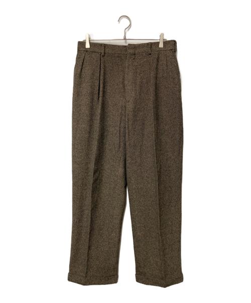 POLO RALPH LAUREN（ポロ・ラルフローレン）POLO RALPH LAUREN (ポロ・ラルフローレン) ヘリンボーンタックパンツ ブラウン サイズ:SIZE33の古着・服飾アイテム