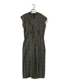COMME des GARCONS tricot（コムデギャルソントリコ）の古着「ノースリーブフリルワンピース」｜ブラウン