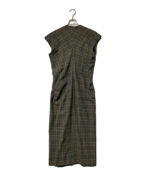 COMME des GARCONS tricot（コムデギャルソントリコ）COMME des GARCONS tricot (コムデギャルソントリコ) ノースリーブフリルワンピース ブラウン サイズ:不明　実寸参照の古着・服飾アイテム