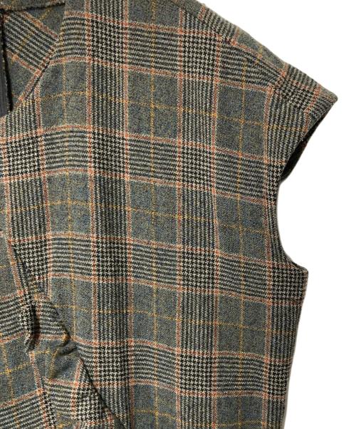COMME des GARCONS tricot（コムデギャルソントリコ）COMME des GARCONS tricot (コムデギャルソントリコ) ノースリーブフリルワンピース ブラウン サイズ:不明　実寸参照の古着・服飾アイテム