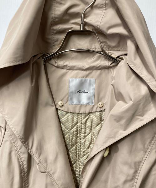 Leilian（レリアン）Leilian (レリアン) ライナー付フーデッドコート ベージュ サイズ:9の古着・服飾アイテム
