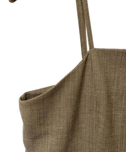 Ameri（アメリ）AMERI (アメリ) TWEED PEPLUM CAMI ROMPERS ベージュ サイズ:Sの古着・服飾アイテム