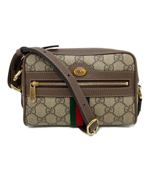 GUCCI（グッチ）GUCCI (グッチ) ショルダーバッグ ブラウン×グレーの古着・服飾アイテム