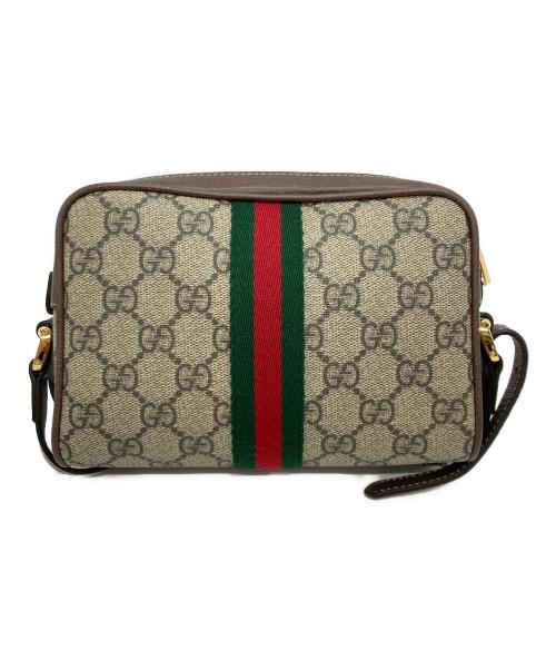 GUCCI（グッチ）GUCCI (グッチ) ショルダーバッグ ブラウン×グレーの古着・服飾アイテム