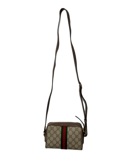 GUCCI（グッチ）GUCCI (グッチ) ショルダーバッグ ブラウン×グレーの古着・服飾アイテム
