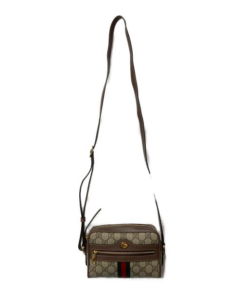 GUCCI（グッチ）GUCCI (グッチ) ショルダーバッグ ブラウン×グレーの古着・服飾アイテム
