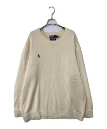 POLO RALPH LAUREN×BEAMS（ポロ・ラルフローレン×ビームス）の古着「別注ポニー刺繍ニット」｜アイボリー