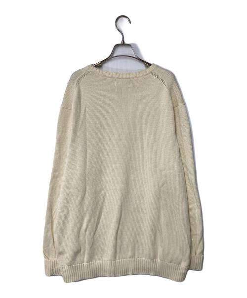 POLO RALPH LAUREN（ポロ・ラルフローレン）POLO RALPH LAUREN (ポロ・ラルフローレン) BEAMS (ビームス) 別注ポニー刺繍ニット アイボリー サイズ:XXLの古着・服飾アイテム