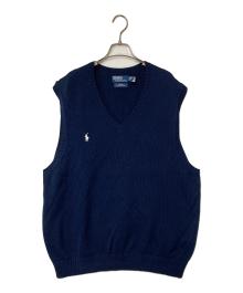 POLO RALPH LAUREN×BEAMS（ポロ・ラルフローレン×ビームス）の古着「ポニー刺繍ニットベスト」｜ネイビー
