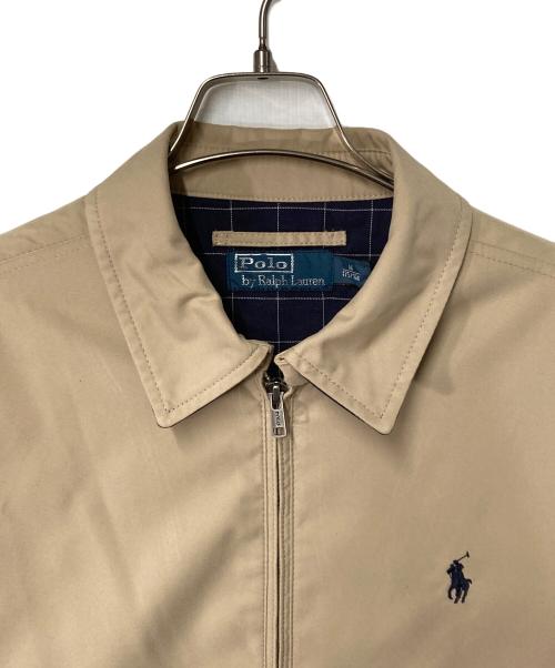 POLO RALPH LAUREN（ポロ・ラルフローレン）POLO RALPH LAUREN (ポロ・ラルフローレン) ポニー刺繍スイングトップ ベージュ×ネイビー サイズ:Mの古着・服飾アイテム
