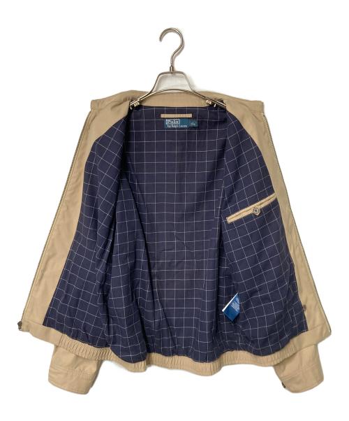 POLO RALPH LAUREN（ポロ・ラルフローレン）POLO RALPH LAUREN (ポロ・ラルフローレン) ポニー刺繍スイングトップ ベージュ×ネイビー サイズ:Mの古着・服飾アイテム
