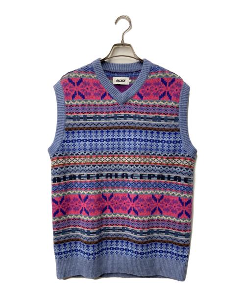 PALACE（パレス）PALACE (パレス) FAIRISLE KNIT VEST ブルー サイズ:Lの古着・服飾アイテム