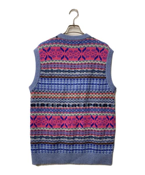 PALACE（パレス）PALACE (パレス) FAIRISLE KNIT VEST ブルー サイズ:Lの古着・服飾アイテム