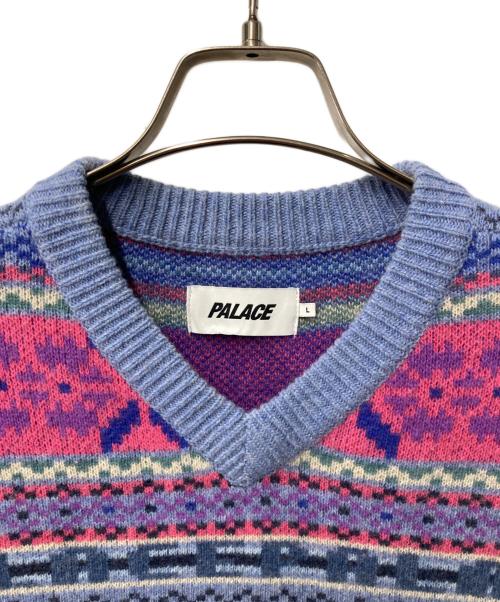 PALACE（パレス）PALACE (パレス) FAIRISLE KNIT VEST ブルー サイズ:Lの古着・服飾アイテム