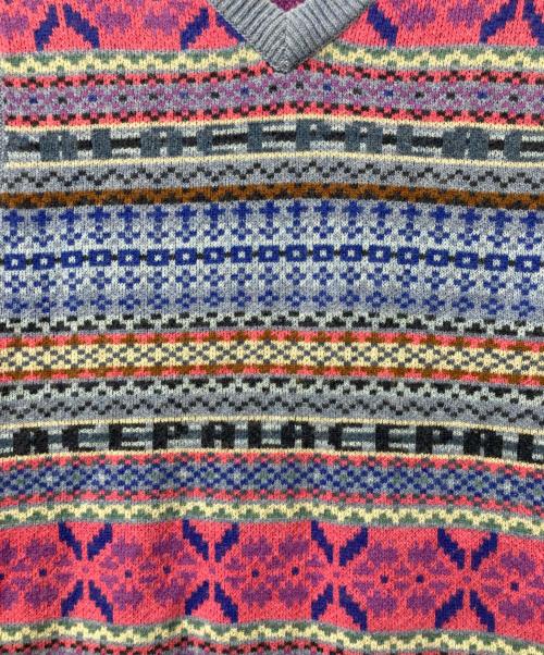 PALACE（パレス）PALACE (パレス) FAIRISLE KNIT VEST ブルー サイズ:Lの古着・服飾アイテム