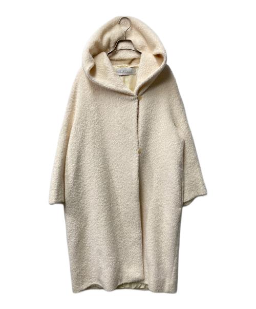 Max Mara Studio（マックスマーラ ストゥディオ）MAX MARA STUDIO (マックスマーラ ストゥディオ) アルパカ混フーデットコート ホワイト サイズ:44の古着・服飾アイテム