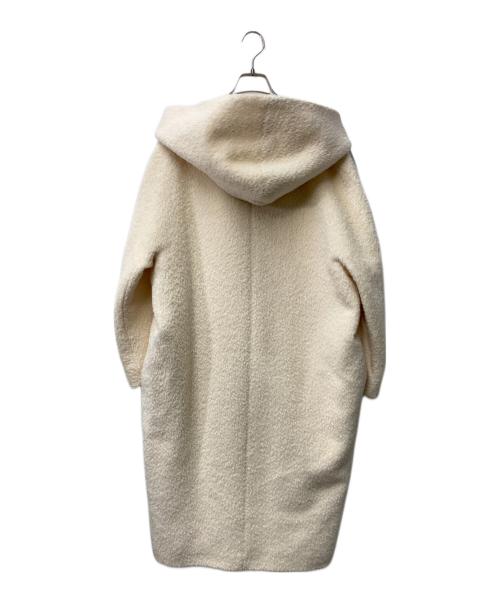 Max Mara Studio（マックスマーラ ストゥディオ）MAX MARA STUDIO (マックスマーラ ストゥディオ) アルパカ混フーデットコート ホワイト サイズ:44の古着・服飾アイテム