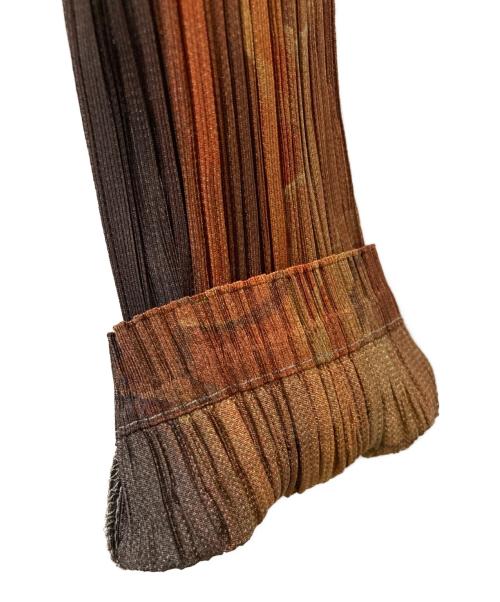 PLEATS PLEASE（プリーツプリーズ）PLEATS PLEASE (プリーツプリーズ) 2008年モデル champagne bottle  プリーツブラウス オレンジ サイズ:3の古着・服飾アイテム