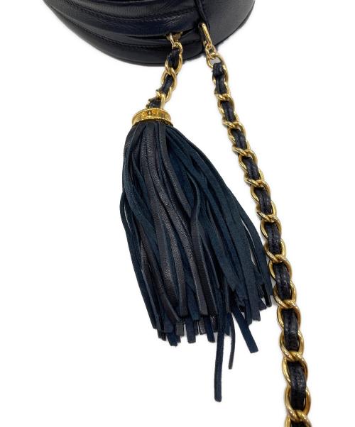 CHANEL（シャネル）CHANEL (シャネル) タッセル付 ココマーク チェーンショルダーバッグ オールドシャネル デカココ  ネイビーの古着・服飾アイテム