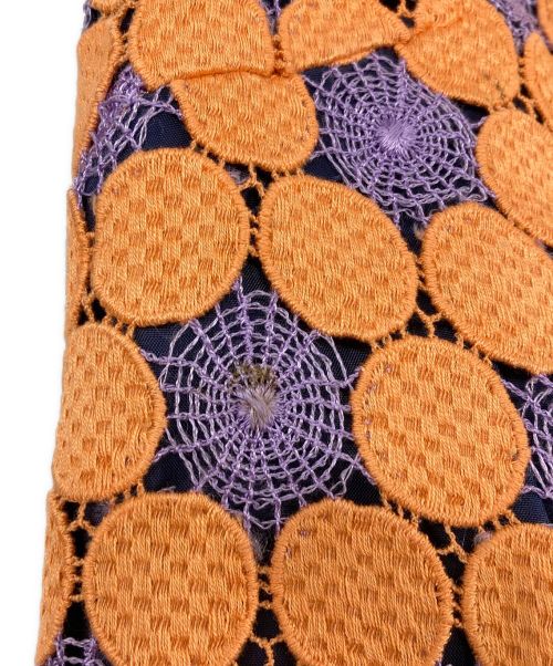 ROBE DE CHAMBRE COMME DES GARCONS（ローブドシャンブル コムデギャルソン）ROBE DE CHAMBRE COMME DES GARCONS (ローブドシャンブル コムデギャルソン) AD2000 レースデザインノースリーブブラウス オレンジ サイズ:Ｓの古着・服飾アイテム