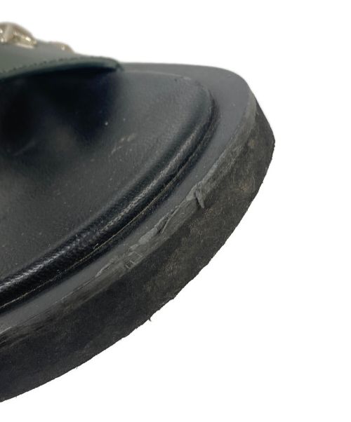 JIMMY CHOO（ジミーチュウ）JIMMY CHOO (ジミーチュウ) クロスストラップスタッズサンダル グリーン サイズ:41の古着・服飾アイテム