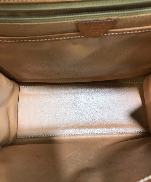 CELINE（セリーヌ）CELINE (セリーヌ) チェーンロックマカダムハンドバッグ ブラウンの古着・服飾アイテム