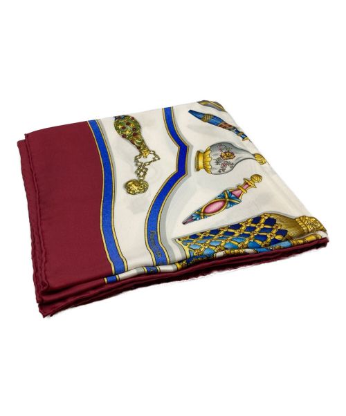 HERMES（エルメス）HERMES (エルメス) カレ90 レッド×ホワイトの古着・服飾アイテム