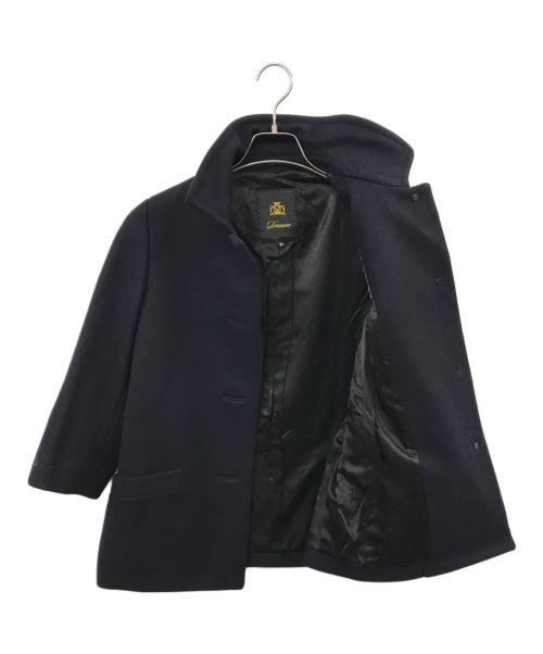 DRAWER（ドゥロワー）DRAWER (ドゥロワー) ウールハーフコート ネイビー サイズ:36の古着・服飾アイテム
