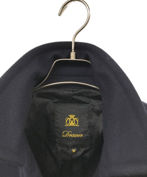 DRAWER（ドゥロワー）DRAWER (ドゥロワー) ウールハーフコート ネイビー サイズ:36の古着・服飾アイテム