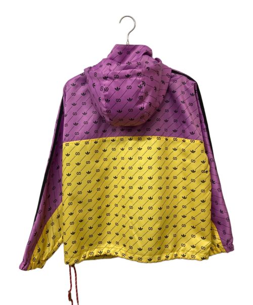 GUCCI（グッチ）GUCCI (グッチ) adidas (アディダス) GG総柄ナイロンアノラックブルゾン パープル×イエロー サイズ:40の古着・服飾アイテム