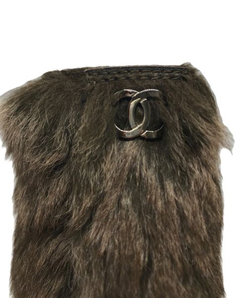 CHANEL（シャネル）CHANEL (シャネル) レースアップファーブーツ ブラウン サイズ:35　2/1の古着・服飾アイテム