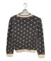 GUCCI (グッチ) Vネックカシミヤ混ニット ブラック×ベージュ サイズ:L：20000円