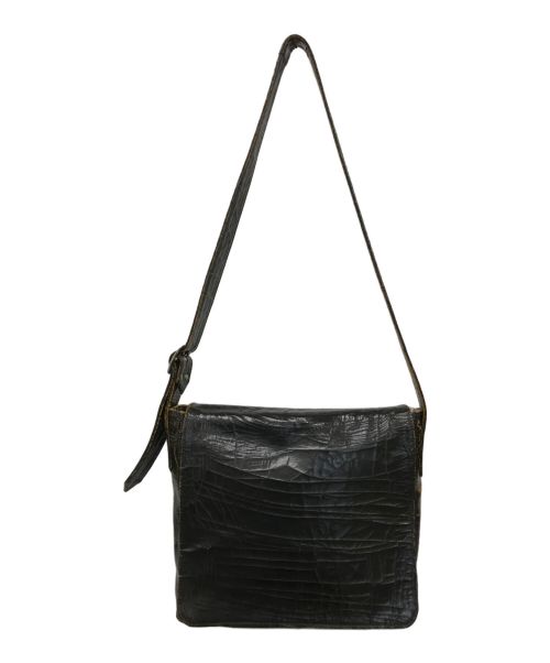 MARC MARMEL（マークマーメル）MARC MARMEL (マークマーメル) クラッキングショルダーバッグ ブラックの古着・服飾アイテム