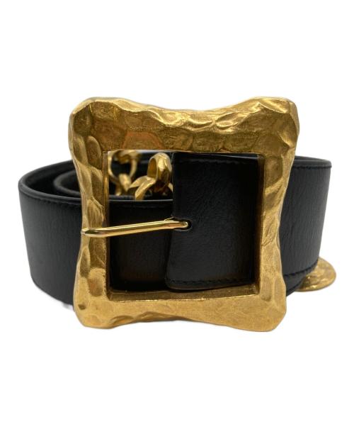 CHANEL（シャネル）CHANEL (シャネル) ココマークプレートチェーンベルト ブラックの古着・服飾アイテム