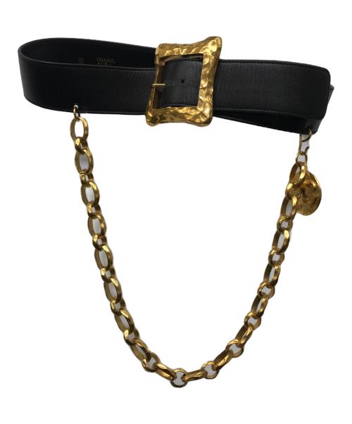 CHANEL（シャネル）CHANEL (シャネル) ココマークプレートチェーンベルト ブラックの古着・服飾アイテム