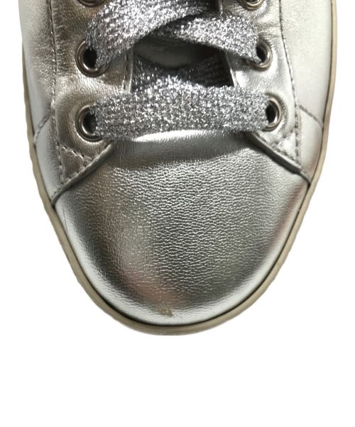 GUCCI（グッチ）GUCCI (グッチ) レザープラットフォームスニーカー シルバー サイズ:7の古着・服飾アイテム