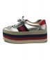 GUCCI (グッチ) レザープラットフォームスニーカー シルバー サイズ:7：11000円