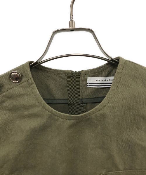 BORDERS at BALCONY（ボーダーズアットバルコニー）BORDERS at BALCONY (ボーダーズアットバルコニー) 半袖デニムワンピース カーキ サイズ:Mの古着・服飾アイテム