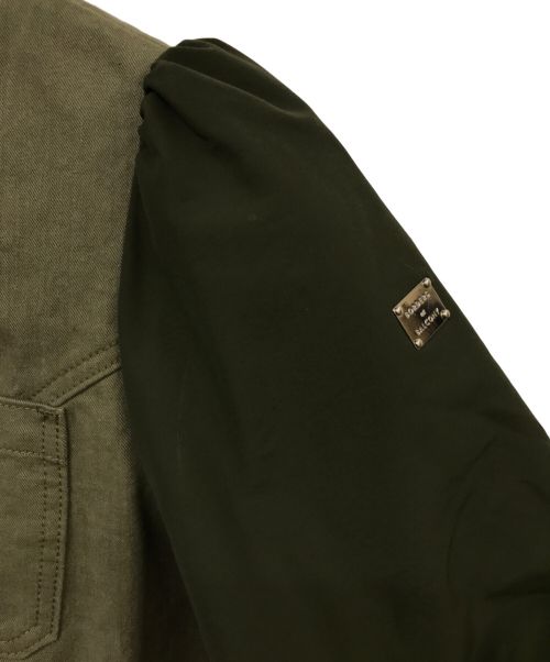 BORDERS at BALCONY（ボーダーズアットバルコニー）BORDERS at BALCONY (ボーダーズアットバルコニー) 半袖デニムワンピース カーキ サイズ:Mの古着・服飾アイテム