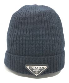 PRADA（プラダ）の古着「ウール&カシミヤ ビーニー」｜ネイビー