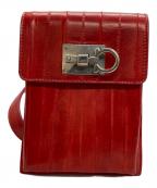 Salvatore Ferragamoサルヴァトーレ フェラガモ）の古着「Studio スタジオ ガンチーニショルダーバッグ / うさぎコレクション」｜レッド