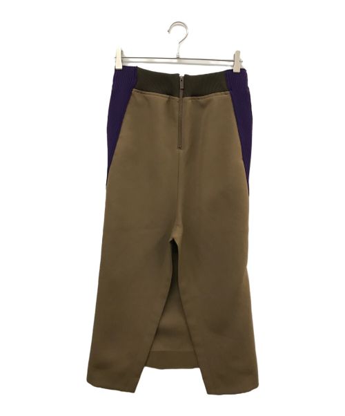 sacai（サカイ）sacai (サカイ) 23AW Technical Jersey Skirt ブラウン×パープル サイズ:2の古着・服飾アイテム