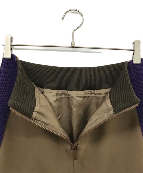 sacai（サカイ）sacai (サカイ) 23AW Technical Jersey Skirt ブラウン×パープル サイズ:2の古着・服飾アイテム