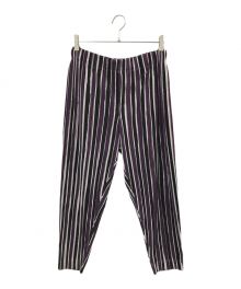 HOMME PLISSE ISSEY MIYAKE（オム プリッセ イッセイ ミヤケ）の古着「テーパードプリーツパンツ」｜ブラック×パープル