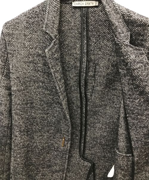 GIORGIO BRATO（ジョルジョブラッド）GIORGIO BRATO (ジョルジョブラッド) ウールヘリンボーンテーラードジャケット グレー サイズ:44の古着・服飾アイテム