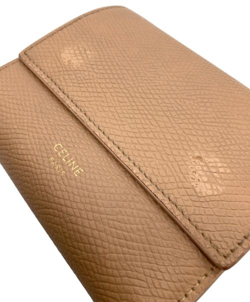 CELINE（セリーヌ）CELINE (セリーヌ) トライフォールドウォレット ベージュの古着・服飾アイテム