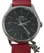 COACHコーチ）の古着「レザーベルトウォッチ」｜ブラック