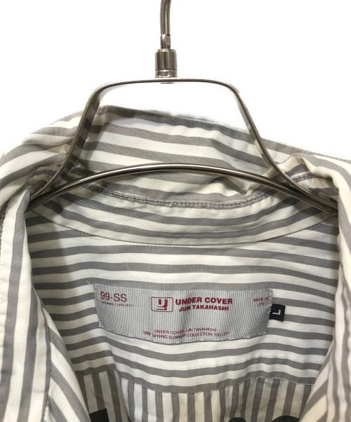 UNDERCOVER（アンダーカバー）UNDERCOVER (アンダーカバー) ストライプシャツ グレー×ホワイト サイズ:Lの古着・服飾アイテム