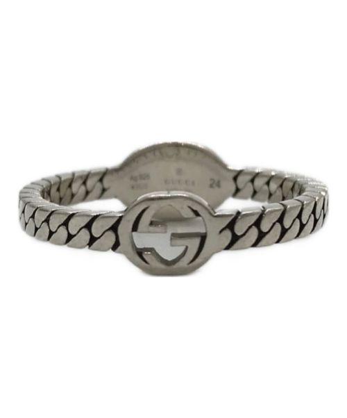 GUCCI（グッチ）GUCCI (グッチ) オーバルインターロッキングロゴGGリング シルバー サイズ:24号の古着・服飾アイテム